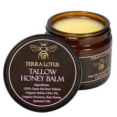 Organic Grass-Fed Beef Tallow Balmwith Raw Honey -Moisturizing Cream forSoft, Smooth Skin -Handmade All-NaturaMoisturizer -Radiant Skin-HHW