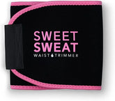 Sweet Sweat Ab Trainer for Womenand Men -Sweat Band Waist Trainer Beltfor High Intensity Training and GymWorkouts,5 Adjustable Sizes -Black/Pink-HHW