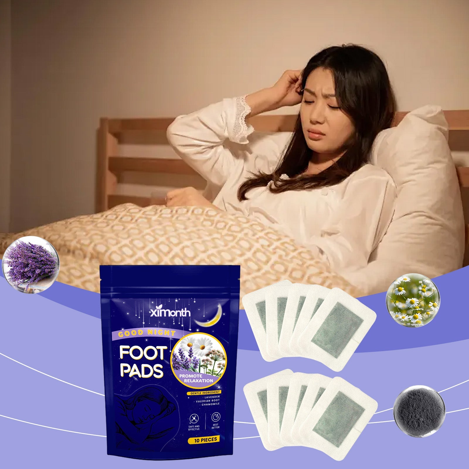 Foot Pads - Zeolite Mineral, Ginger Root, Wormwood, Bamboo Vinegar, Foot Spa for Achy Feet-WWJ