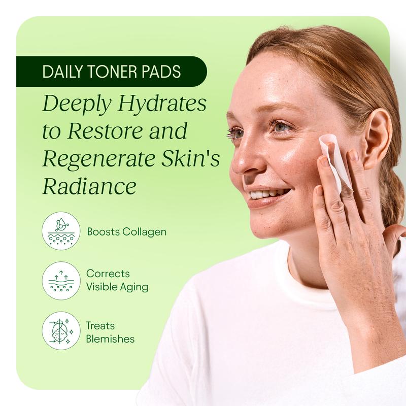 Korean Skincare Anti-Aging, Dark Spot & Wrinkle Minimizing Toner Pads with Snail Mucin, Centella Asiatica, Niacinamide, Peptide Complex - 100 ct.