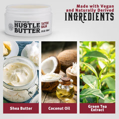 Hustle Butter 5oz Tattoo Balm For New & Older Tattoos - Safe While Healing - Moisturizes and Rejuvenates Tattoo Aftercare Cosmetics